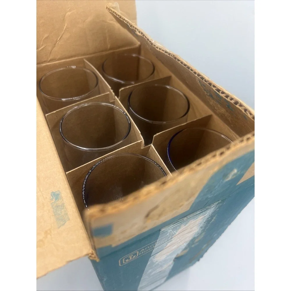 Anchor Hocking Newport Blue 12‎ Piece Iced Tea Glasses Set - Vintage New!